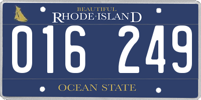 RI license plate 016249