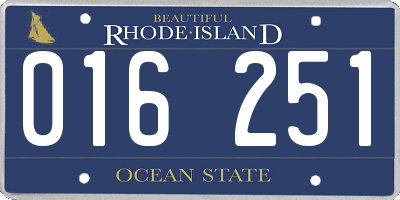 RI license plate 016251