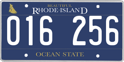 RI license plate 016256