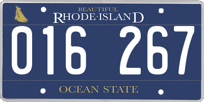 RI license plate 016267