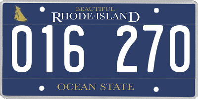 RI license plate 016270