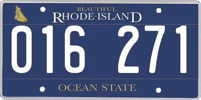 RI license plate 016271