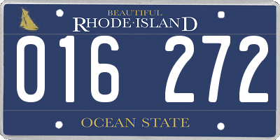 RI license plate 016272