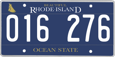 RI license plate 016276