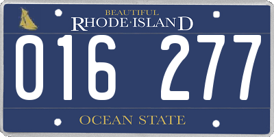 RI license plate 016277