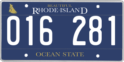 RI license plate 016281