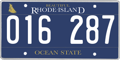 RI license plate 016287