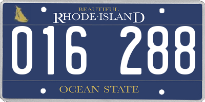 RI license plate 016288