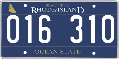 RI license plate 016310