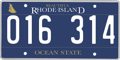 RI license plate 016314