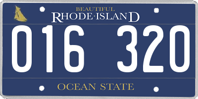 RI license plate 016320