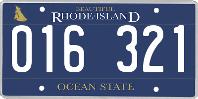 RI license plate 016321