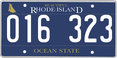 RI license plate 016323