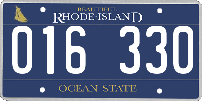 RI license plate 016330