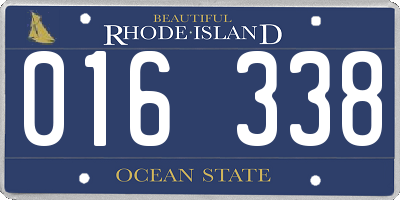 RI license plate 016338