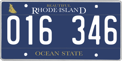 RI license plate 016346