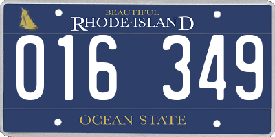 RI license plate 016349