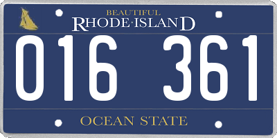 RI license plate 016361