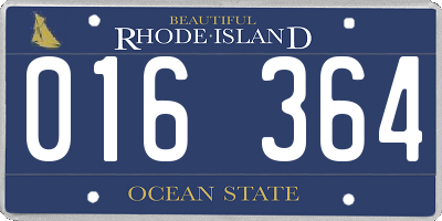 RI license plate 016364