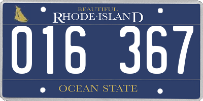 RI license plate 016367