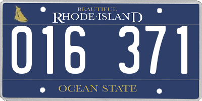 RI license plate 016371