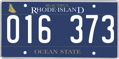 RI license plate 016373