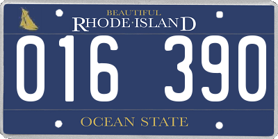 RI license plate 016390