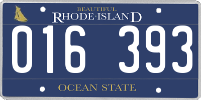 RI license plate 016393