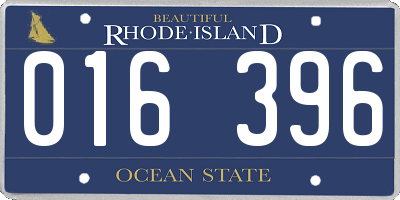 RI license plate 016396