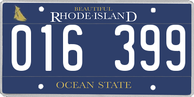 RI license plate 016399