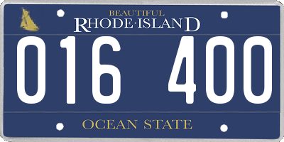 RI license plate 016400