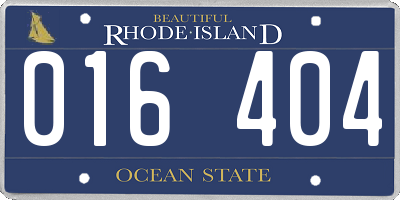 RI license plate 016404