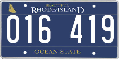 RI license plate 016419