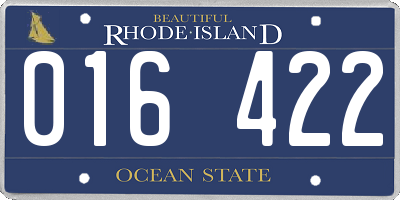 RI license plate 016422