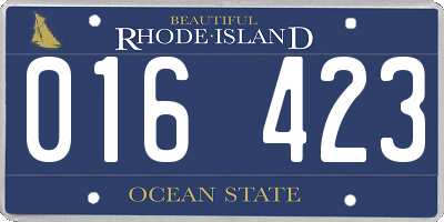 RI license plate 016423