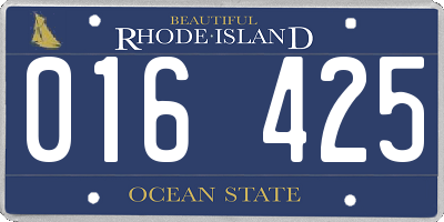 RI license plate 016425