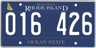 RI license plate 016426