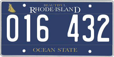 RI license plate 016432