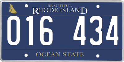 RI license plate 016434