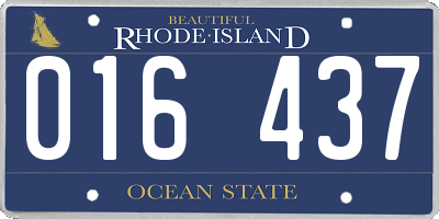 RI license plate 016437