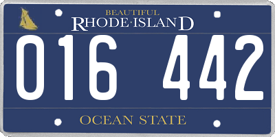 RI license plate 016442