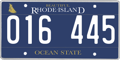 RI license plate 016445