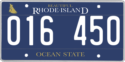 RI license plate 016450