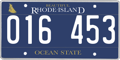 RI license plate 016453