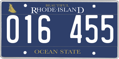 RI license plate 016455