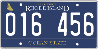 RI license plate 016456