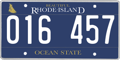 RI license plate 016457