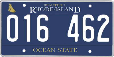 RI license plate 016462