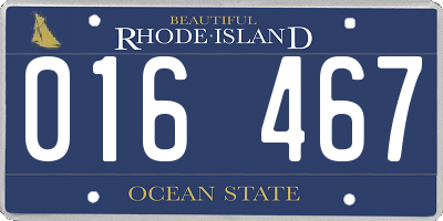 RI license plate 016467