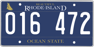 RI license plate 016472